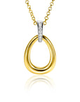 Zinzi Gold Plated Zilveren Hanger 26mm Fantasie Oog met Zirkonia's - ZIH1709Y, exclusief en kwalitatief hoogwaardig. Ontdek nu!