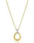 Zinzi Gold Plated Zilveren Hanger 26mm Fantasie Oog met Zirkonia's - ZIH1709Y, exclusief en kwalitatief hoogwaardig. Ontdek nu!