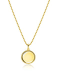 ZINZI gold plated zilveren coin hanger met parelrand voor gravure ZIH2651G (zonder collier)