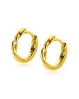 ZINZI gold plated zilveren oorringen met gedraaide buis 12 x 2mm ZIO2321G