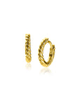 ZINZI gold plated zilveren oorringen met gedraaide buis van 2mm breed, met luxe klapsluiting ZIO2545G - 12mm