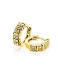 ZINZI Oorringen Gold Plated Zilver 13mm met Witte Zirkonia's en Luxe Klapsluiting - ZIO2686Y