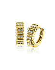 ZINZI Oorringen Gold Plated Zilver 13mm met Witte Zirkonia's en Luxe Klapsluiting - ZIO2686Y