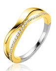 ZINZI gold plated zilveren multilook ring bezet met witte zirkonia's ZIR2629Y