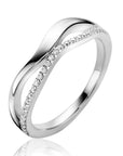 ZINZI zilveren multilook ring (6mm breed) met witte zirkonia's ZIR2629