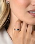 ZINZI zilveren multilook ring (6mm breed) met witte zirkonia's ZIR2629