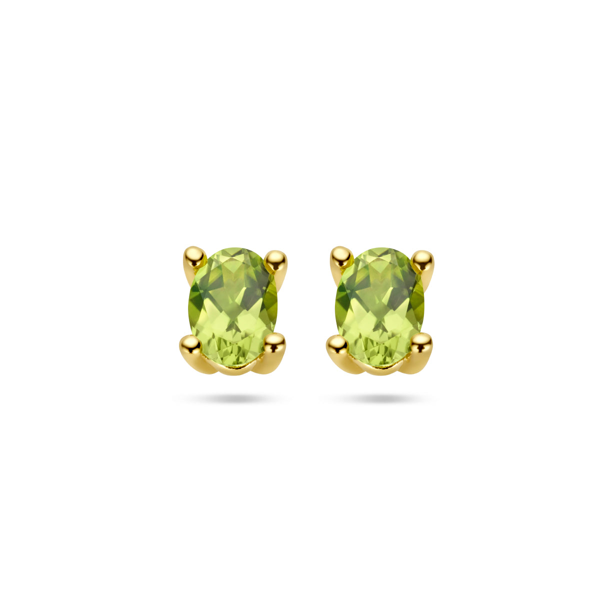 14K Geelgoud Oorknoppen Peridot 4026743