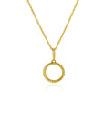 Zinzi Gold 14 krt gouden hanger met open ronde vorm 10mm, met gedraaide buis ZGH400 (zonder collier)