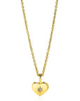 Zinzi APRIL hanger 12mm gold plated hart geboortesteen witte zirkonia (zonder collier) ZIHY-APR