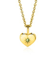 Zinzi AUGUSTUS hanger 12mm gold plated hart geboortesteen groen peridoot zirkonia ZIHY-AUG (zonder collier)