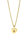 Zinzi FEBRUARI hanger 12mm gold plated hart geboortesteen paars amethist zirkonia ZIHY-FEB (zonder collier)