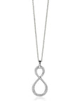 Zinzi zilveren hanger Infinity bezet met witte zirkonia's ZIH2570 (zonder collier)