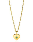 Zinzi MEI hanger 12mm gold plated hart geboortesteen groen smaragd zirkonia ZIHY-MEI (zonder collier)