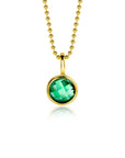 Zinzi MEI hanger 8mm gold plated geboortesteen groen smaragd zirkonia ZIH-MEI (zonder collier)