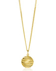 Zinzi gold plated zilveren hanger rond met sierlijke golven als bewerking ZIH2450 (zonder collier)