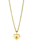 Zinzi JUNI hanger 12mm gold plated hart geboortesteen licht amethist zirkonia ZIHY-JUN (zonder collier)