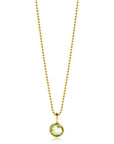 Zinzi AUGUSTUS hanger 8mm gold plated geboortesteen groen peridoot zirkonia ZIH-AUG (zonder collier)