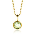 Zinzi AUGUSTUS hanger 8mm gold plated geboortesteen groen peridoot zirkonia ZIH-AUG (zonder collier)