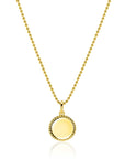 Zinzi gold plated zilveren coin hanger met parelrand voor gravure ZIH2650G (zonder collier)