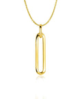 Zinzi Gold 14 krt gouden hanger 26mm met lange trendy paperclip-schakel ZGH358 (zonder collier)