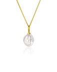 Zinzi Gold 14 krt gouden hanger met witte parel 10mm in natuurlijke vorm ZGH405 (zonder collier)