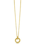 Zinzi zilveren hanger extra 14K geel verguld rond met touweffect 19mm ZIH2246G (zonder collier)