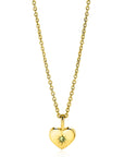 Zinzi AUGUSTUS hanger 12mm gold plated hart geboortesteen groen peridoot zirkonia ZIHY-AUG (zonder collier)