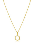 Zinzi Gold 14 krt gouden hanger met open ronde vorm 10mm, met gedraaide buis ZGH400 (zonder collier)