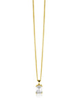 Zinzi Gold 14 krt gouden hanger met rechthoekige witte zirkonia in chatonzetting ZGH509 (zonder collier)