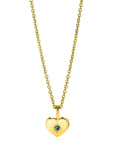 Zinzi MAART hanger 12mm gold plated hart geboortesteen blauw aquamarijn zirkonia ZIHY-MRT (zonder collier)