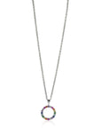 Zinzi zilveren hanger 12mm bezet met regenboog kleurstenen ZIH2170Z (zonder collier)