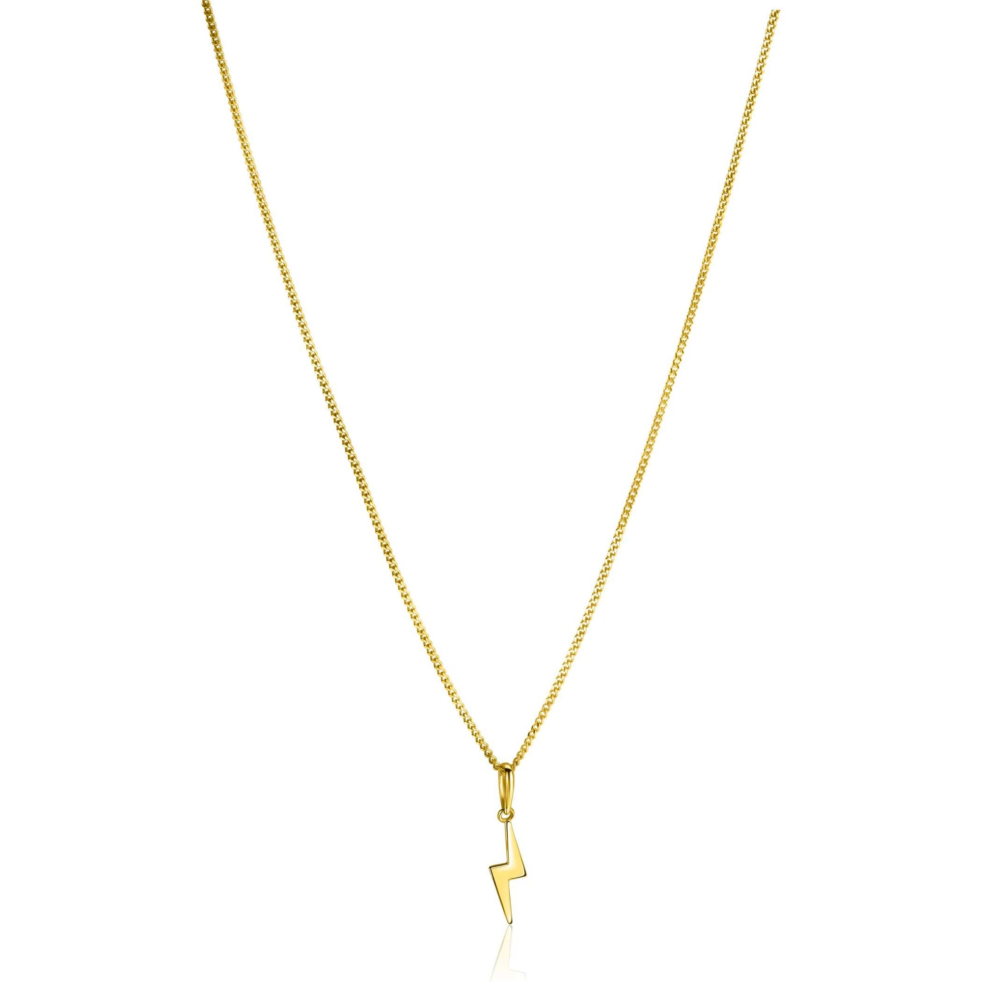 Zinzi Gold 14 karaat gouden hanger met glimmende bliksemschicht 18mm ZGH402 (zonder collier)