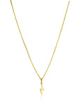 Zinzi Gold 14 karaat gouden hanger met glimmende bliksemschicht 18mm ZGH402 (zonder collier)