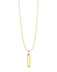 Zinzi Gold 14 krt gouden hanger 26mm met lange trendy paperclip-schakel ZGH358 (zonder collier)