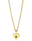 Zinzi SEPTEMBER hanger 12mm gold plated hart geboortesteen saffier blauw zirkonia ZIHY-SEP (zonder collier)