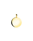 Zinzi Gold 14 krt gouden hanger met trendy glanzend rond plaatje van 12mm ZGH397-12 (zonder collier)