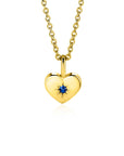 Zinzi SEPTEMBER hanger 12mm gold plated hart geboortesteen saffier blauw zirkonia ZIHY-SEP (zonder collier)