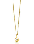 Zinzi gold plated zilveren Vis sterrenbeeldhanger bezet met witte zirkonia (zonder collier)