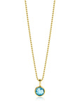 Zinzi MAART hanger 8mm gold plated geboortesteen blauw aquamarijn zirkonia ZIH-MRT (zonder collier)