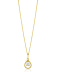 Zinzi Gold 14 krt gouden hanger met open druppelvorm en peervormige witte zirkonia ZGH478 (zonder collier)