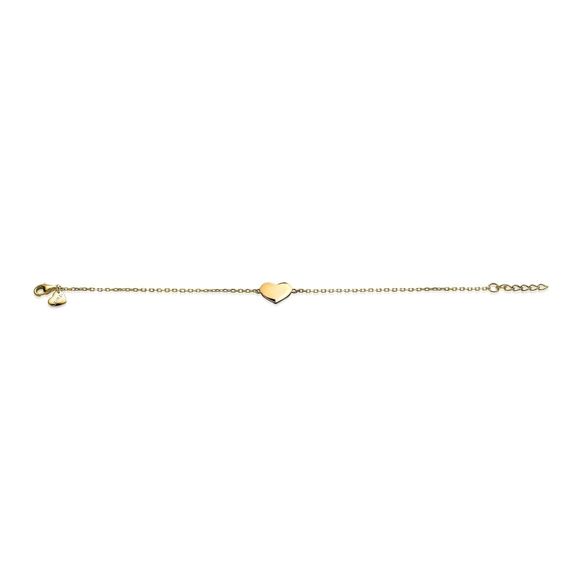 Zinzi gold plated zilveren armband met hart plaatje 10mm om te graveren 17-20cm ZIA2346GG, exclusief en kwalitatief hoogwaardig. Ontdek nu!