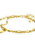 ZINZI gold plated zilveren multi-look armband met glanzende sleutel als bedel ZIA2357