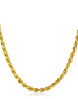 ZINZI gold plated zilveren koord ketting 45cm 4mm breed ZIC2343G