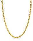 ZINZI gold plated zilveren koord ketting 45cm 4mm breed ZIC2343G