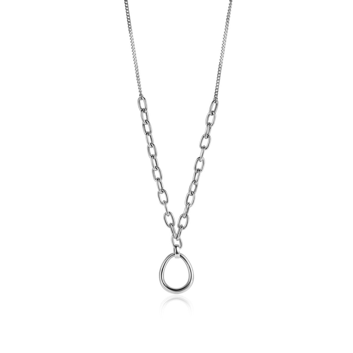 Zinzi zilveren collier 45cm met ovale hanger ZIC2481, exclusief en kwalitatief hoogwaardig. Ontdek nu!