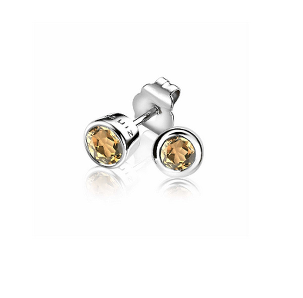 Zinzi zilveren ronde oorknoppen 6mm met champagne zirkonia's ZIO322C, exclusief en kwalitatief hoogwaardig. Ontdek nu!