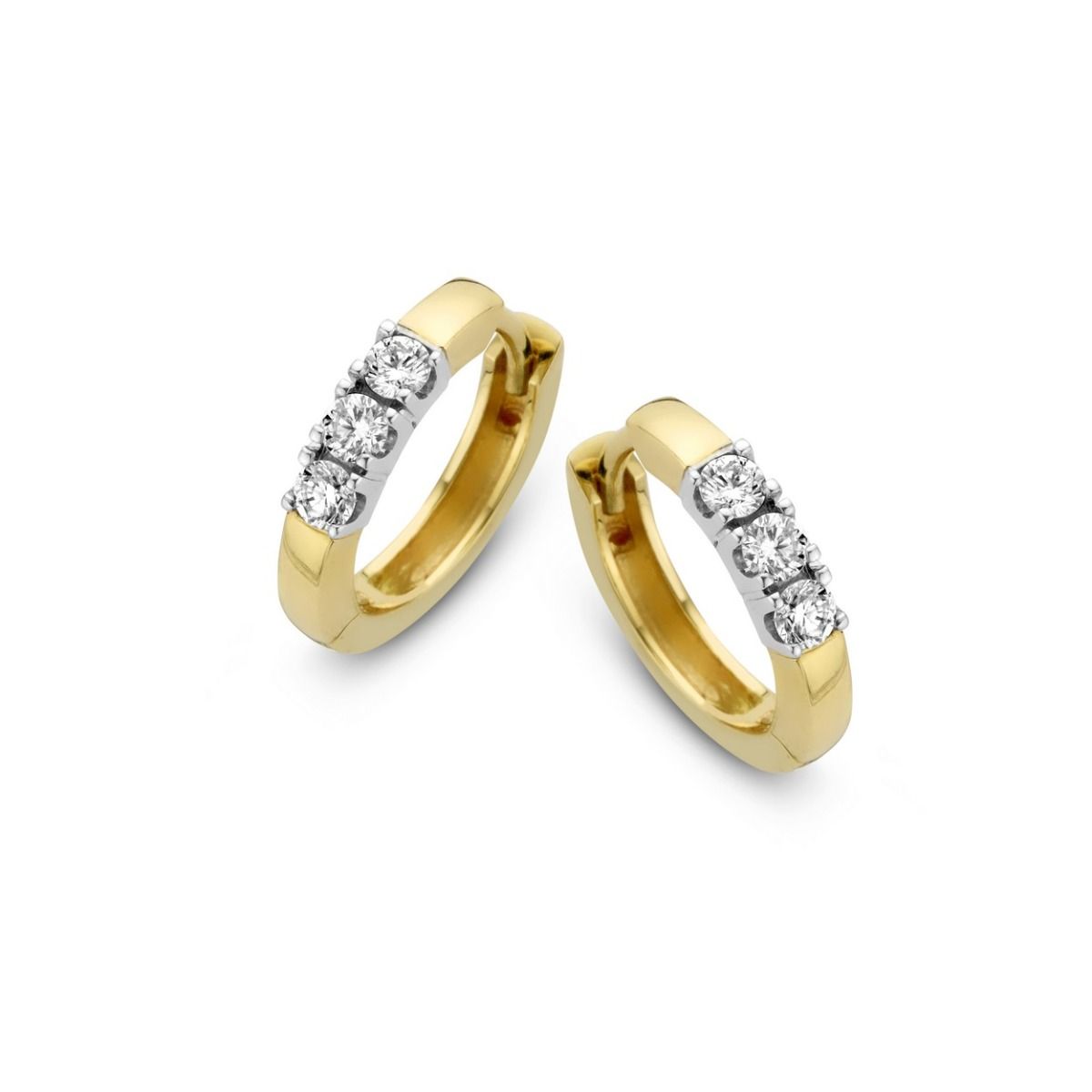 Bicolor gouden oorsieraden met 6 x 0.05 ct diamant 709350530, exclusief en kwalitatief hoogwaardig. Ontdek nu!