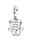 Pandora Hearts & Paw Print Dangle Charm 799360C00, exclusief en kwalitatief hoogwaardig. Ontdek nu!