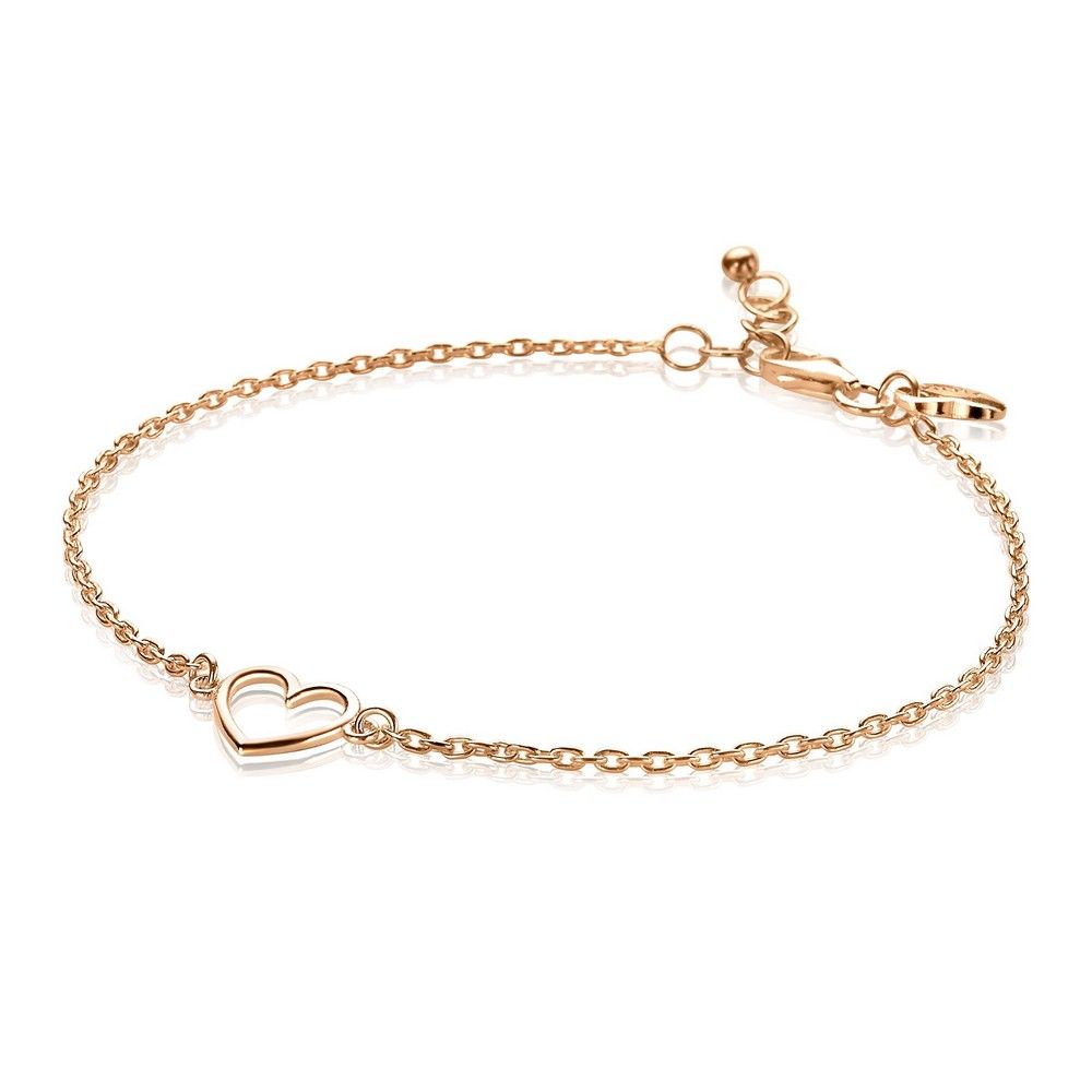 Zinzi zilveren armband rose verguld met open hartje ZIA1420R, exclusief en kwalitatief hoogwaardig. Ontdek nu!