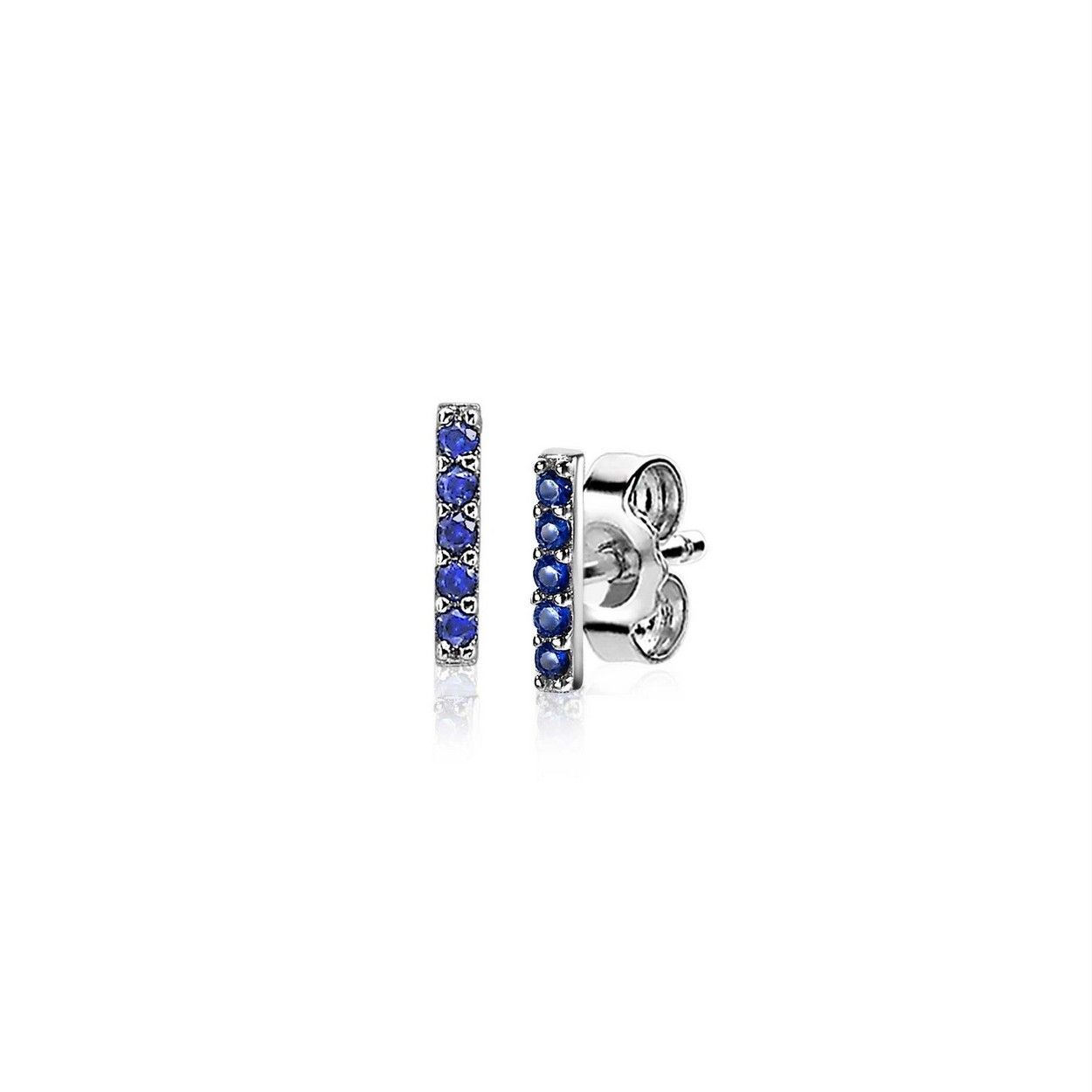 Zinzi zilveren oorknoppen staafje blauw 8mm ZIO1689B, exclusief en kwalitatief hoogwaardig. Ontdek nu!